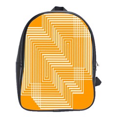 Orange Line Plaid School Bags (xl)  by Mariart