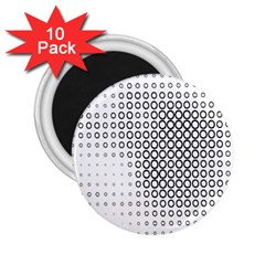 Polka Circle Round Black White Hole 2 25  Magnets (10 Pack) 