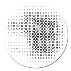 Polka Circle Round Black White Hole Magnet 5  (round) by Mariart