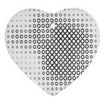 Polka Circle Round Black White Hole Heart Ornament (Two Sides) Back