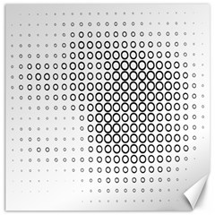 Polka Circle Round Black White Hole Canvas 12  X 12  