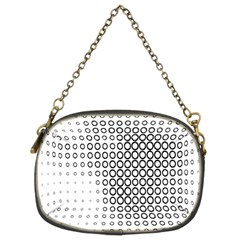 Polka Circle Round Black White Hole Chain Purses (two Sides)  by Mariart