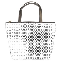 Polka Circle Round Black White Hole Bucket Bags