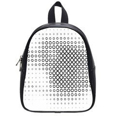 Polka Circle Round Black White Hole School Bags (small) 