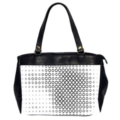 Polka Circle Round Black White Hole Office Handbags (2 Sides) 