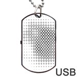 Polka Circle Round Black White Hole Dog Tag USB Flash (One Side) Front