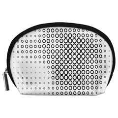 Polka Circle Round Black White Hole Accessory Pouches (large)  by Mariart