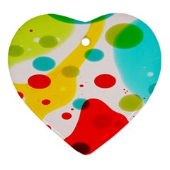 Polkadot Color Rainbow Red Blue Yellow Green Ornament (heart)