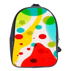 Polkadot Color Rainbow Red Blue Yellow Green School Bags(large) 