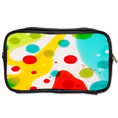 Polkadot Color Rainbow Red Blue Yellow Green Toiletries Bags by Mariart