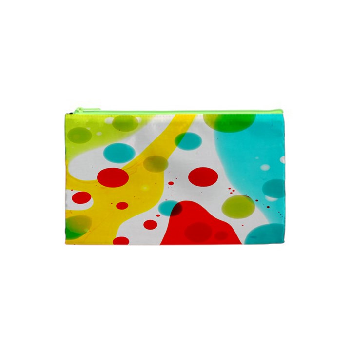 Polkadot Color Rainbow Red Blue Yellow Green Cosmetic Bag (XS)