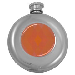 Live Three Term Side Card Orange Pink Polka Dot Chevron Wave Round Hip Flask (5 Oz) by Mariart