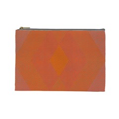Live Three Term Side Card Orange Pink Polka Dot Chevron Wave Cosmetic Bag (large) 