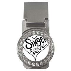 Singer Love Sign Heart Money Clips (cz) 