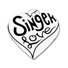 Singer Love Sign Heart Dog Tag Heart (two Sides) by Mariart