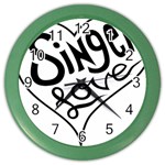 Singer Love Sign Heart Color Wall Clocks Front