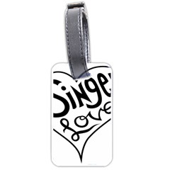 Singer Love Sign Heart Luggage Tags (one Side)  by Mariart