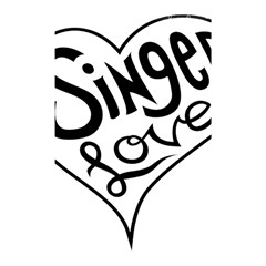Singer Love Sign Heart Shower Curtain 48  X 72  (small) 