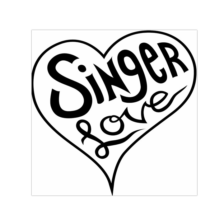 Singer Love Sign Heart Small Satin Scarf (Square)