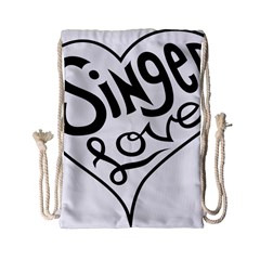 Singer Love Sign Heart Drawstring Bag (small)