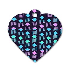 Polkadot Plaid Circle Line Pink Purple Blue Dog Tag Heart (two Sides) by Mariart