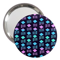 Polkadot Plaid Circle Line Pink Purple Blue 3  Handbag Mirrors by Mariart