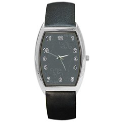 Floral Design Barrel Style Metal Watch