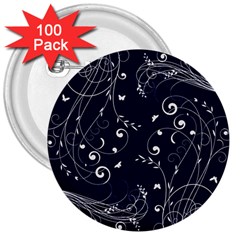 Floral Design 3  Buttons (100 Pack) 