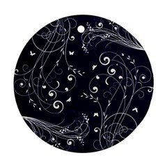 Floral Design Round Ornament (two Sides)