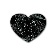 Floral Design Rubber Coaster (heart) 