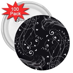 Floral Design 3  Buttons (100 Pack) 