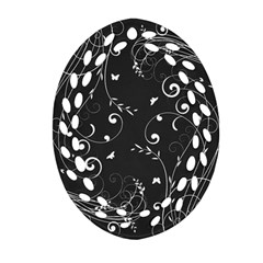 Floral Design Oval Filigree Ornament (two Sides) by ValentinaDesign