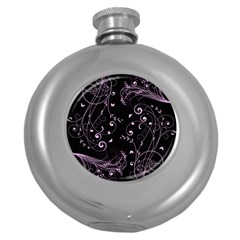 Floral Design Round Hip Flask (5 Oz)