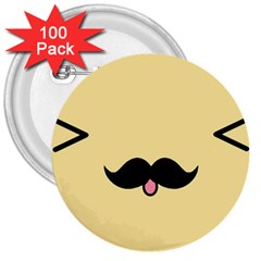 Mustache 3  Buttons (100 Pack)  by Nexatart