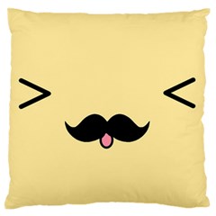 Mustache Large Flano Cushion Case (one Side)