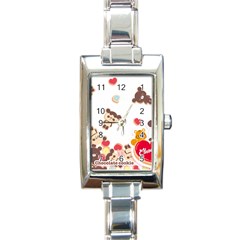 Chocopa Panda Rectangle Italian Charm Watch by Nexatart