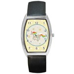 Unicorn Pattern Barrel Style Metal Watch Front