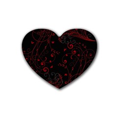 Floral Design Rubber Coaster (heart) 