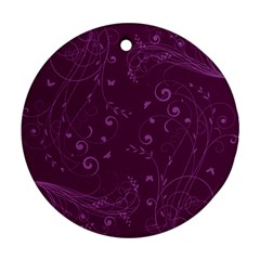 Floral Design Round Ornament (two Sides)