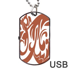 Sign Red Polka Dog Tag Usb Flash (one Side) by Mariart