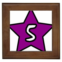 Star Five Purple White Framed Tiles