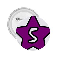 Star Five Purple White 2 25  Buttons by Mariart