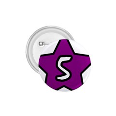 Star Five Purple White 1 75  Buttons by Mariart