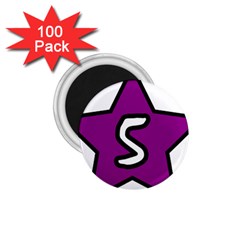 Star Five Purple White 1 75  Magnets (100 Pack) 