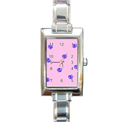 Star Space Balloon Moon Blue Pink Circle Round Polkadot Rectangle Italian Charm Watch by Mariart
