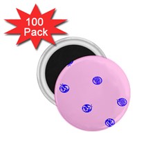 Star Space Balloon Moon Blue Pink Circle Round Polkadot 1 75  Magnets (100 Pack) 