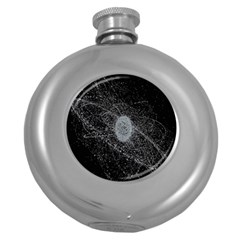 Space X Circle Line Black Round Hip Flask (5 Oz)