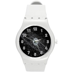 Space X Circle Line Black Round Plastic Sport Watch (m)