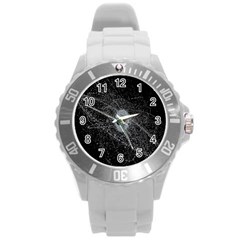 Space X Circle Line Black Round Plastic Sport Watch (l) by Mariart