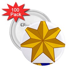 Star Yellow Blue 2 25  Buttons (100 Pack) 